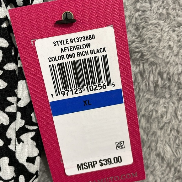 NEW Vince Camuto Womens XL Printed Split-Back Key Rich Black Small Floral Multi - Picture 7 of 10